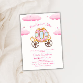 Invitación Cloud Star Fairytale Princess Carriage Baby Shower