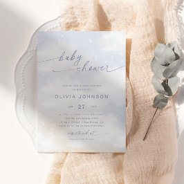 Invitación Cloud Them Baby Shower Blue