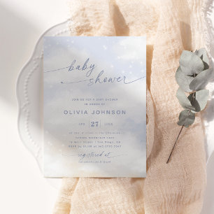 Invitación Cloud Them Baby Shower Blue