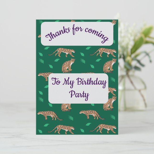 Invitación Clouded Leopard Thank you Card (Anverso de pie)