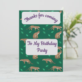 Invitación Clouded Leopard Thank you Card