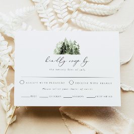Invitación CLOVER Bohemia Pine Tree RSVP Card