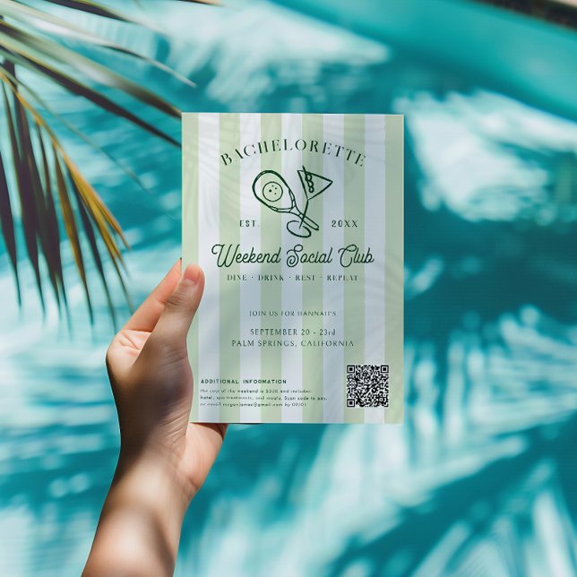 Invitación Club Campestre Pickleball | Bachelorette Weekend (Subido por el creador)