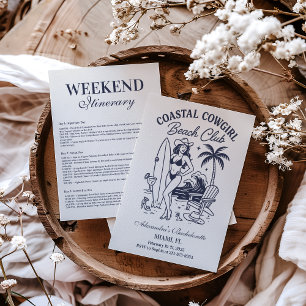 Invitación Club Coastal de Playa Cowgirl Bachelorette