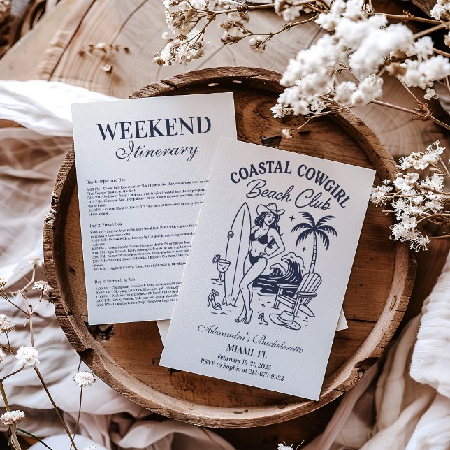 Invitación Club Coastal de Playa Cowgirl Bachelorette (Subido por el creador)