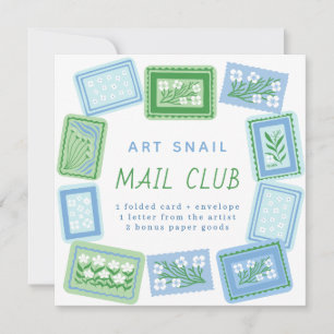 Invitación club de arte de correo de caracol