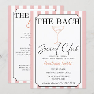 Invitación Club de Campo Social Rosa Bachelorette Weekend