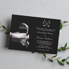 Invitación Club de Golf Boda Elegante Monogramada