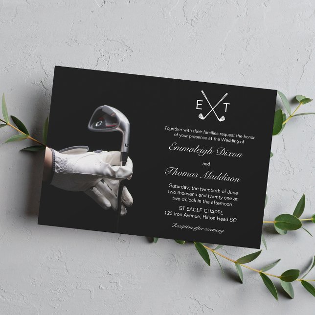 Invitación Club de Golf Boda Elegante Monogramada (Subido por el creador)