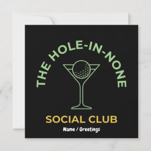 Invitación Club de Golf Divertido Humor Social Hoyo-en-Ningun