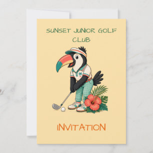 Invitación Club de Golf Infantil Personalizado Retro Tucán Ju
