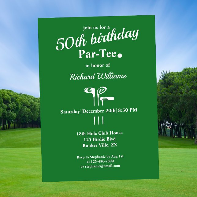 Invitación Club de golf Par Tee Green White (Subido por el creador)