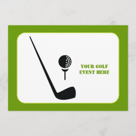 Invitación Club de golf y personalizado negro y verde