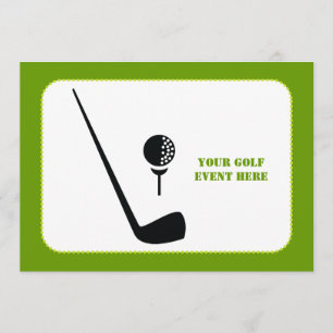Invitación Club de golf y personalizado negro y verde
