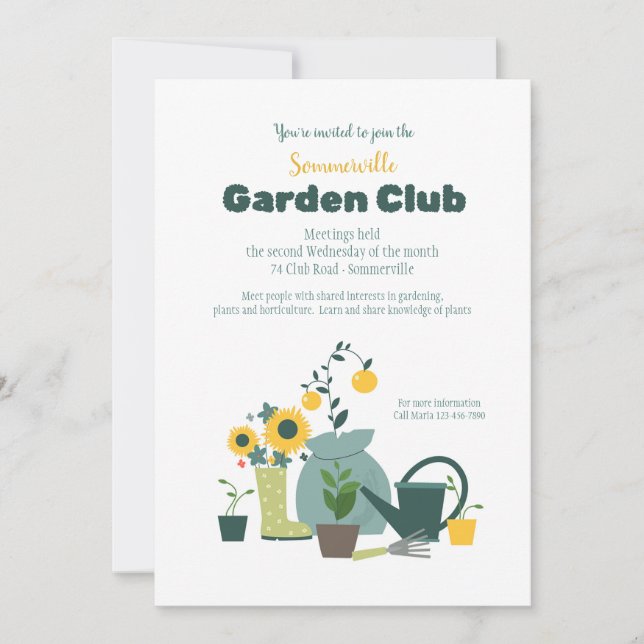 Invitación Club de Jardín (Anverso)