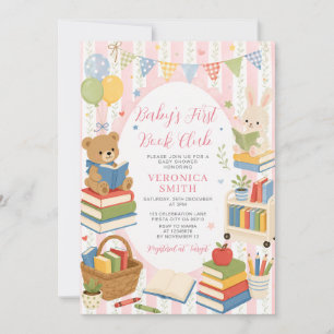 Invitación Club de Lectura del Bebé Libro de Historias Rosa p