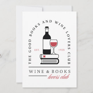 Invitación Club de libros de vino divertido romance oscuro le