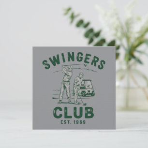 Invitación Club de Swingers Divertido Sarcástico Golfista de 