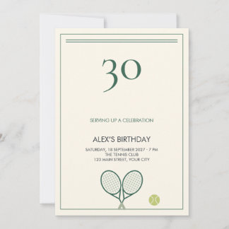 Invitación Club de Tenis Verde Cumpleaños Hito de Crema