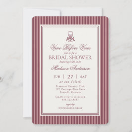 Invitación Club de Viñedo de Vino Desayuno Nupcial a Rayas Di