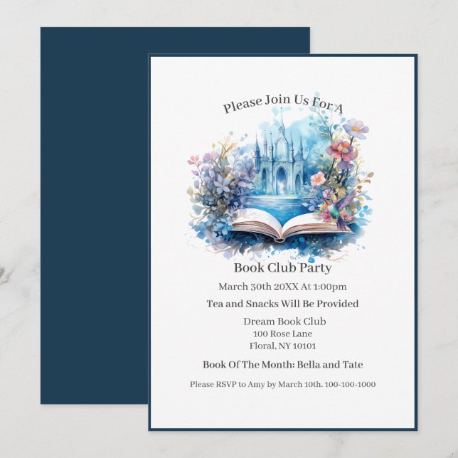 Invitación Club del Libro del Castillo Floral (Anverso / Reverso)