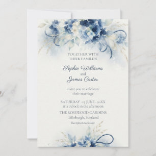 Invitación Club Náutico Hortensia Costera Navy y Seaglass