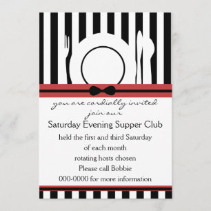 Invitación Club negro de cena de corbata