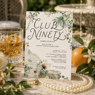 Invitación Club Ninety Palm Court 90 Cumpleaños
