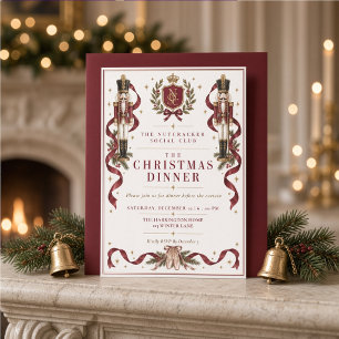 Invitación Club Social de Cascanueces Navidad Personalizada