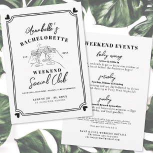 Invitación Club Social de Fin de Semana de Chicas Despedida d