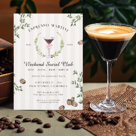 Invitación Club Social Espresso Martini | Fiesta de la solter