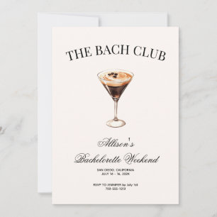 Invitación Club Social Itinerario de Cóctel de Espresso Bach 