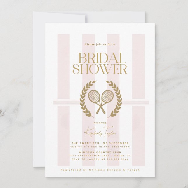 Invitación Club Social Tenis Club Bridal Shower (Anverso)