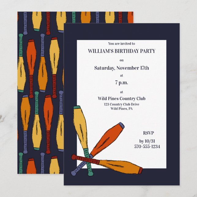 Invitación Clubes de contrabandistas Fiesta de cumpleaños (Anverso / Reverso)