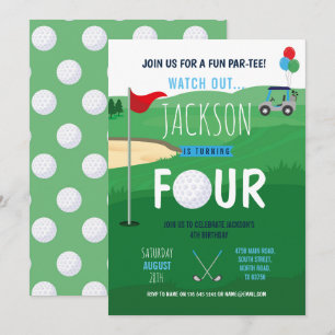 Invitación Clubes de golf de los cuatro cumpleaños del club d