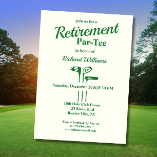 Invitación Clubes de golf de retiro temáticos Par Tee