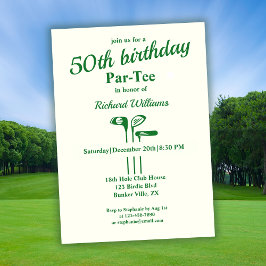 Invitación Clubes de golf temáticos Par Tee 50 cumpleaños
