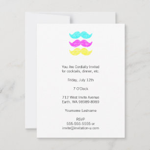 Invitación CMY Mustaches (estilo letterpress)
