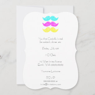 Invitación CMY Mustaches (estilo letterpress)