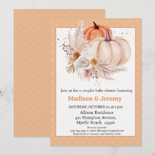 Invitación Co Ed Pumpkins Boho Gender Neutral Baby Shower