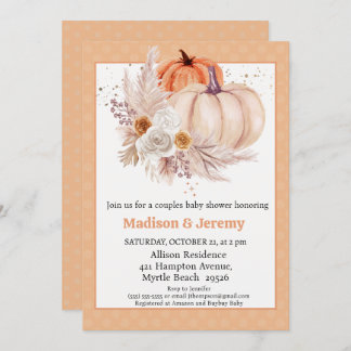 Invitación Co Ed Pumpkins Boho Gender Neutral Baby Shower