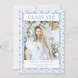 Invitación Coastal Blue Graduation Announcement Card Photo