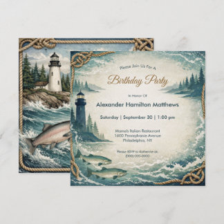 Invitación Coastal Blue Maritime Birthday Party