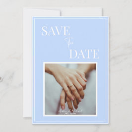 Invitación Coastal Blue Wedding Save the Date – Elegant