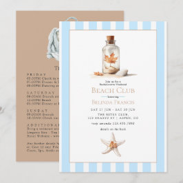 Invitación Coastal Chic Fall Beach Club Bachelorette Weekend