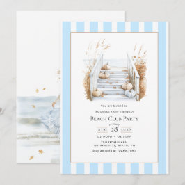 Invitación Coastal Chic Fall Beach Club Birthday Party