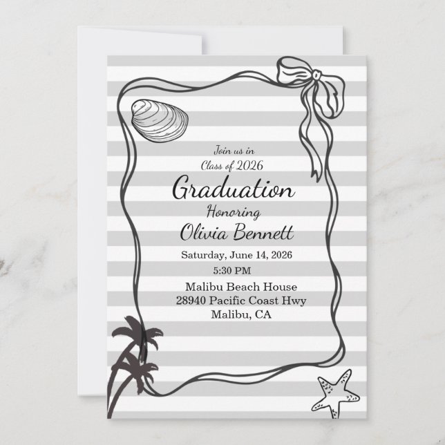 Invitación Coastal Graduation  (Anverso)