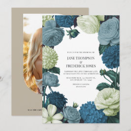 Invitación Coastal Juniper, Tidal Foam & Deep Reef Blue