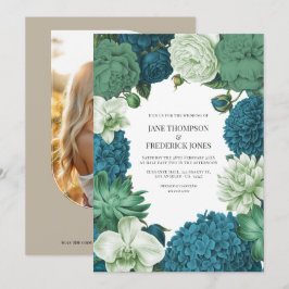 Invitación Coastal Juniper, Tidal Foam & Deep Reef Blue