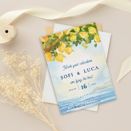 Invitación Coastal Mediterranean Lemon Grove Wedding